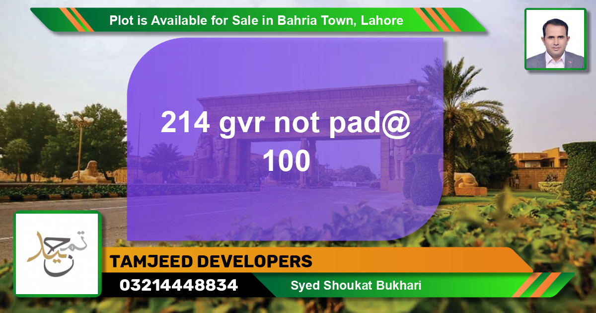 Residential Plot for Sale in Bahria Town, Lahore - (BP-87058)