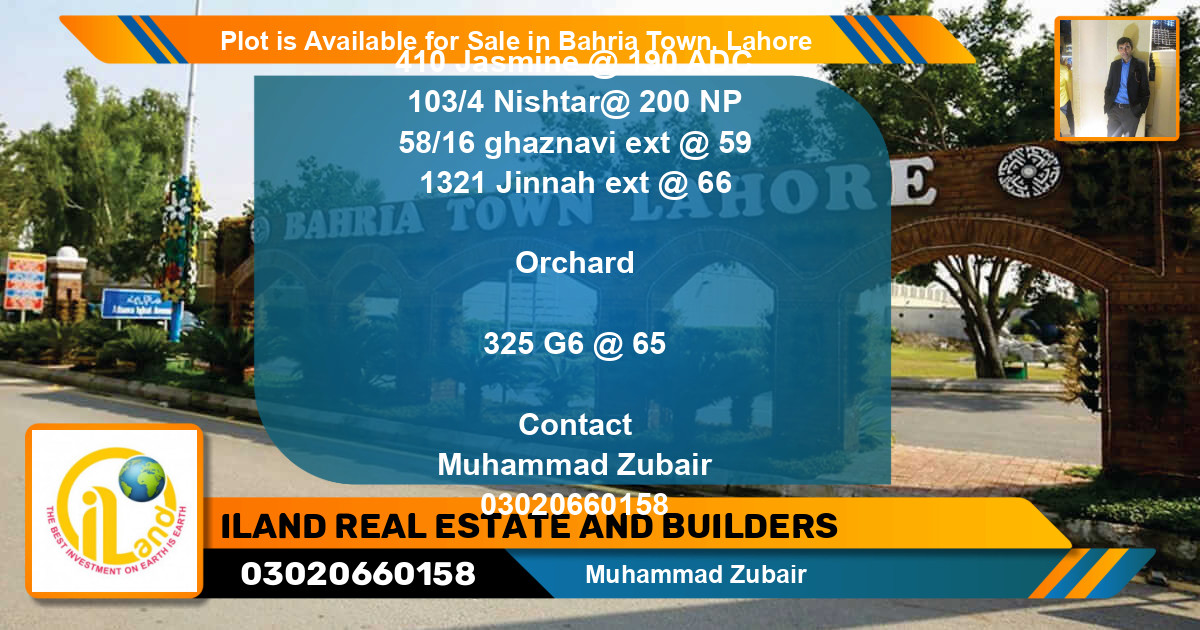 Residential Plot for Sale in Bahria Town, Lahore - (BP-87059)