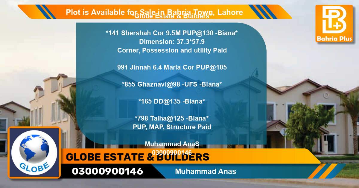 Residential Plot for Sale in Bahria Town, Lahore - (BP-87096)