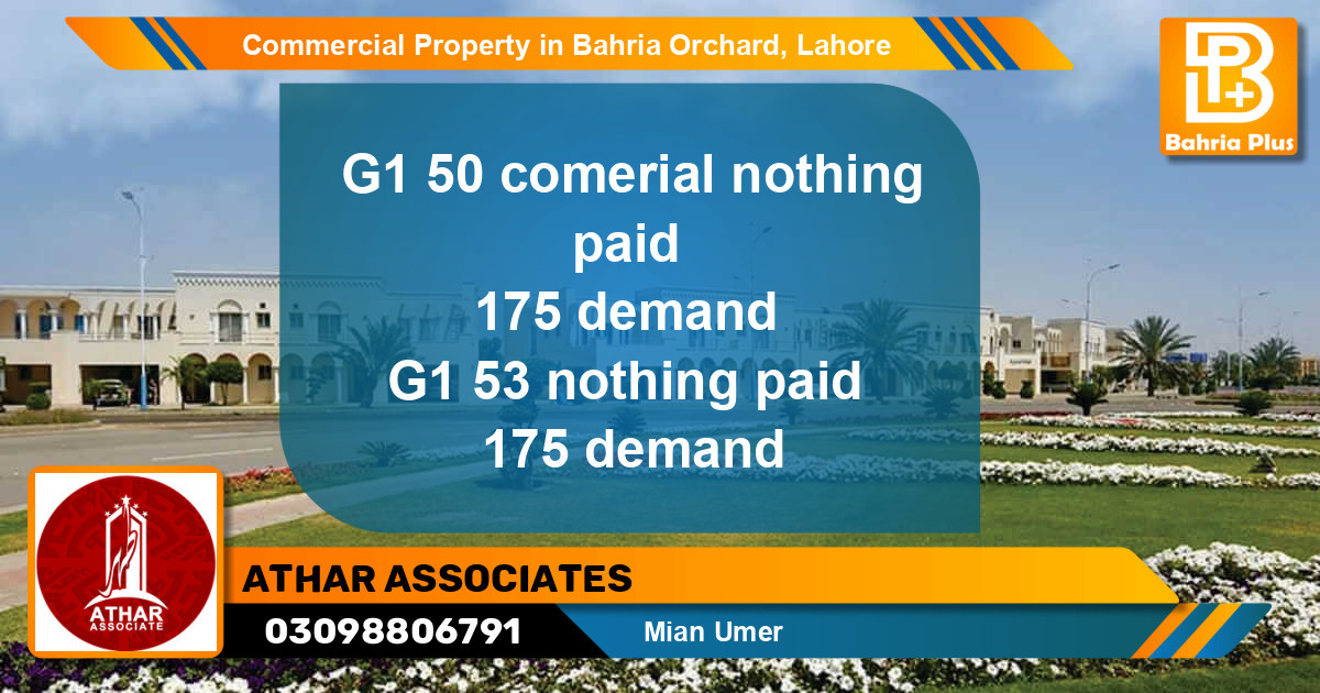 Commercial Property for Sale in Bahria Orchard, Lahore - (BP-87104)