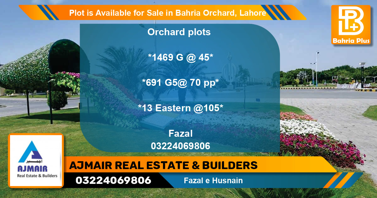 Residential Plot for Sale in Bahria Orchard, Lahore - (BP-87114)