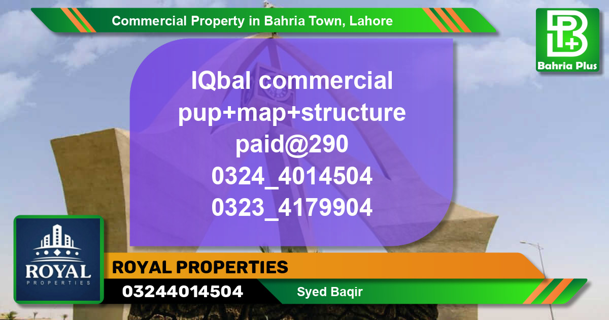 Commercial Property for Sale in Bahria Town, Lahore - (BP-87133)