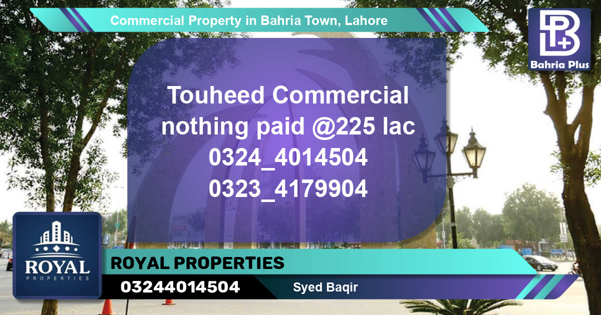Commercial Property for Sale in Bahria Town, Lahore - (BP-87134)