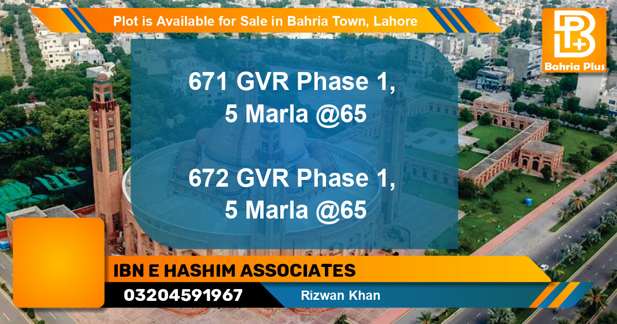 Residential Plot for Sale in Bahria Town, Lahore - (BP-87141)