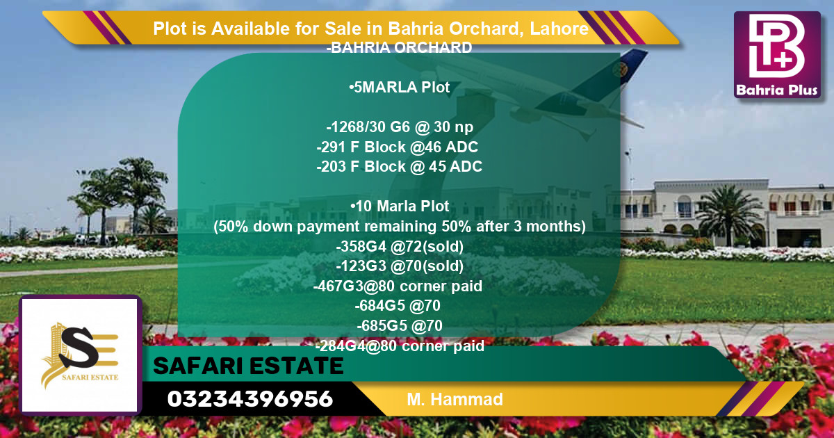 Residential Plot for Sale in Bahria Orchard, Lahore - (BP-87151)