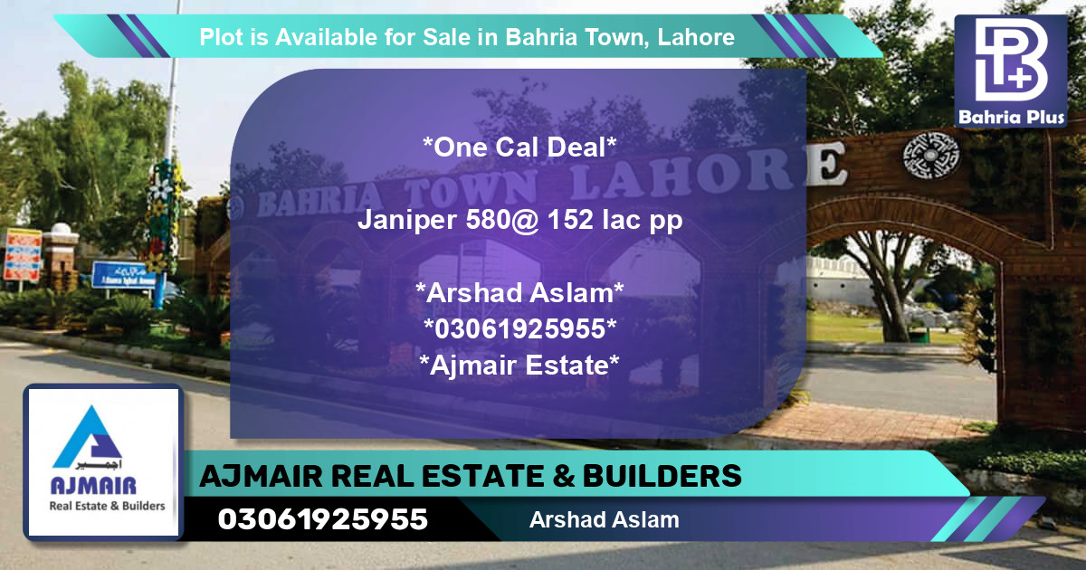 Residential Plot for Sale in Bahria Town, Lahore - (BP-87166)