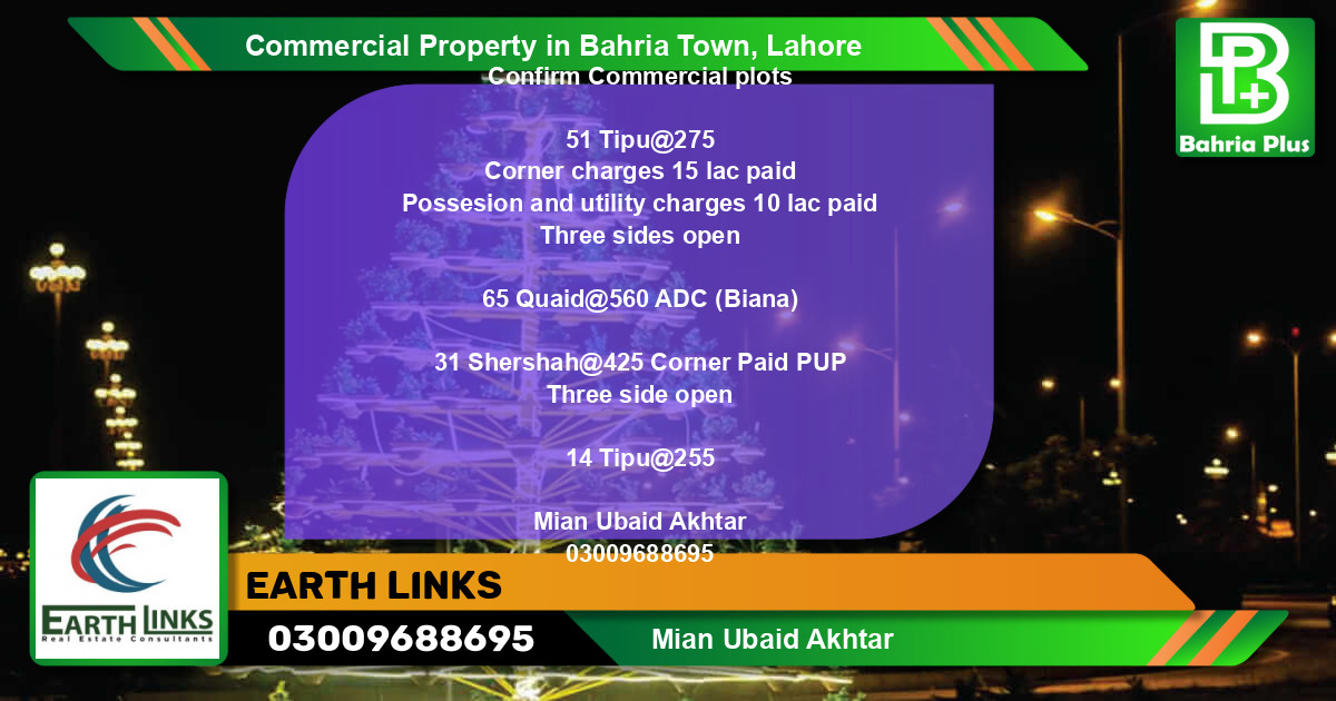 Commercial Property for Sale in Bahria Town, Lahore - (BP-87180)