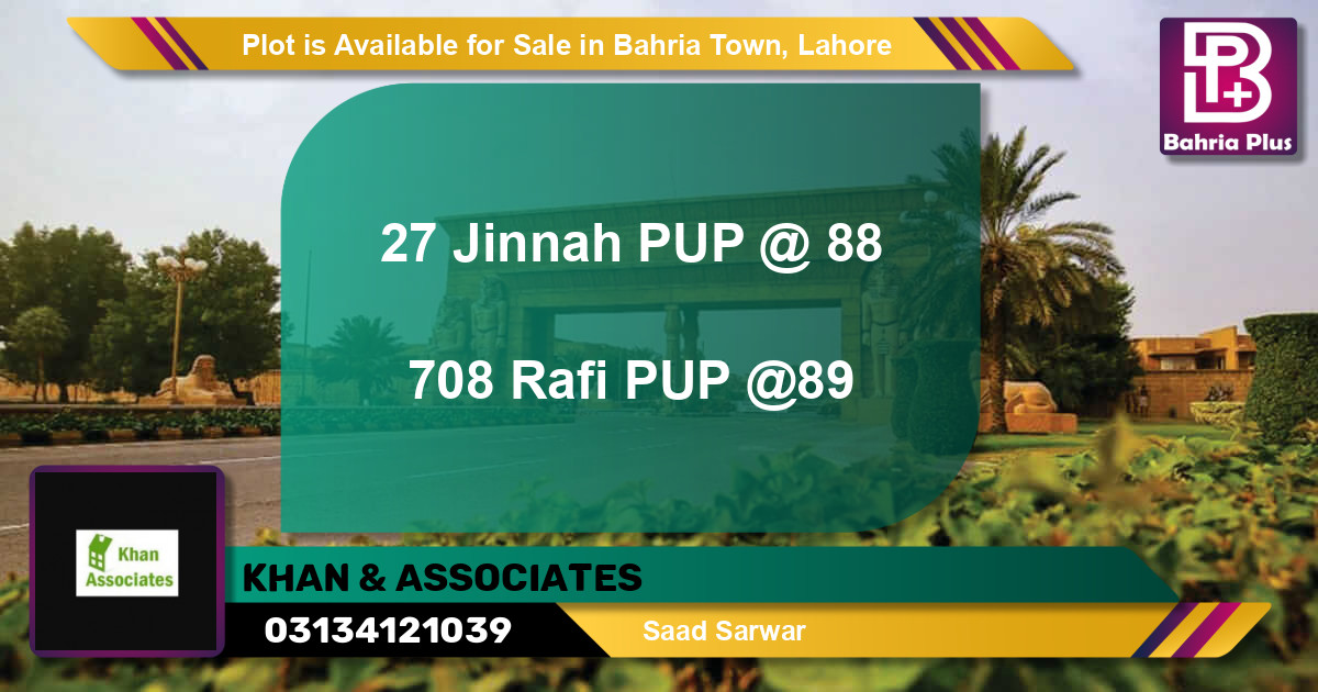 Residential Plot for Sale in Bahria Town, Lahore - (BP-87184)