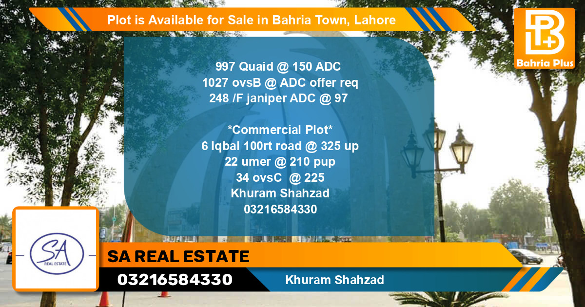 Commercial Plot for Sale in Bahria Town, Lahore - (BP-87192)