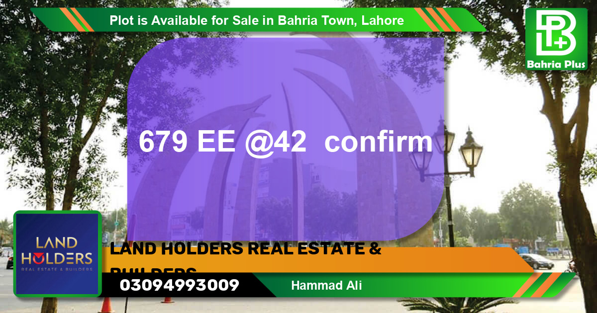 Residential Plot for Sale in Bahria Town, Lahore - (BP-87194)
