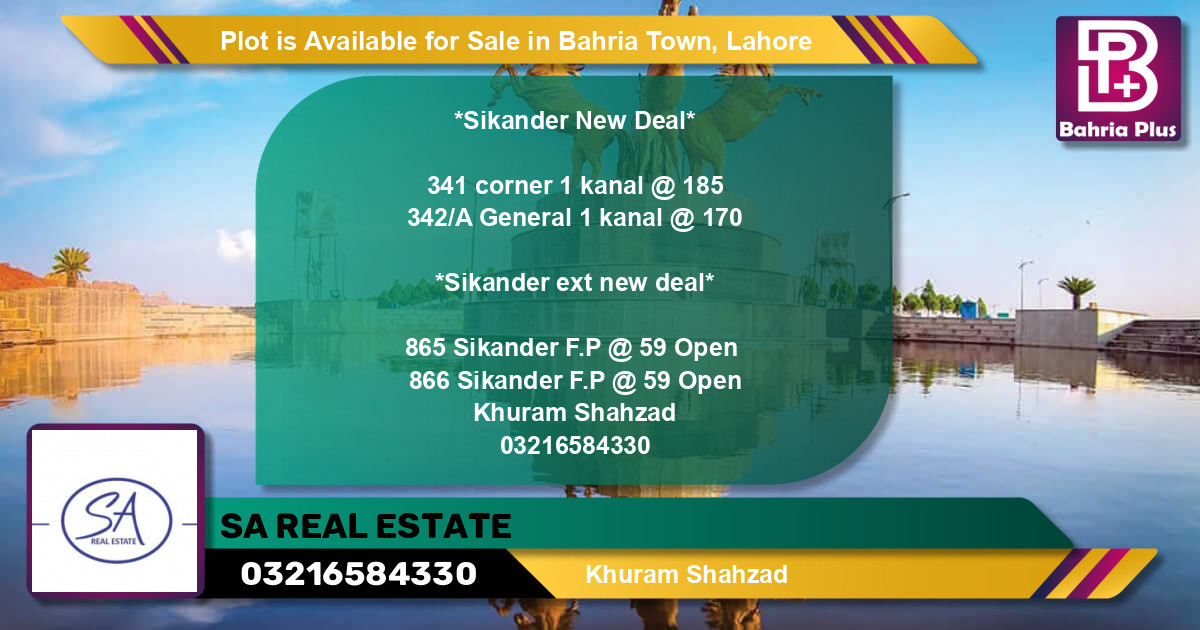 Residential Plot for Sale in Bahria Town, Lahore - (BP-87195)