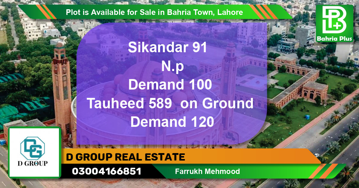 Residential Plot for Sale in Bahria Town, Lahore - (BP-87202)