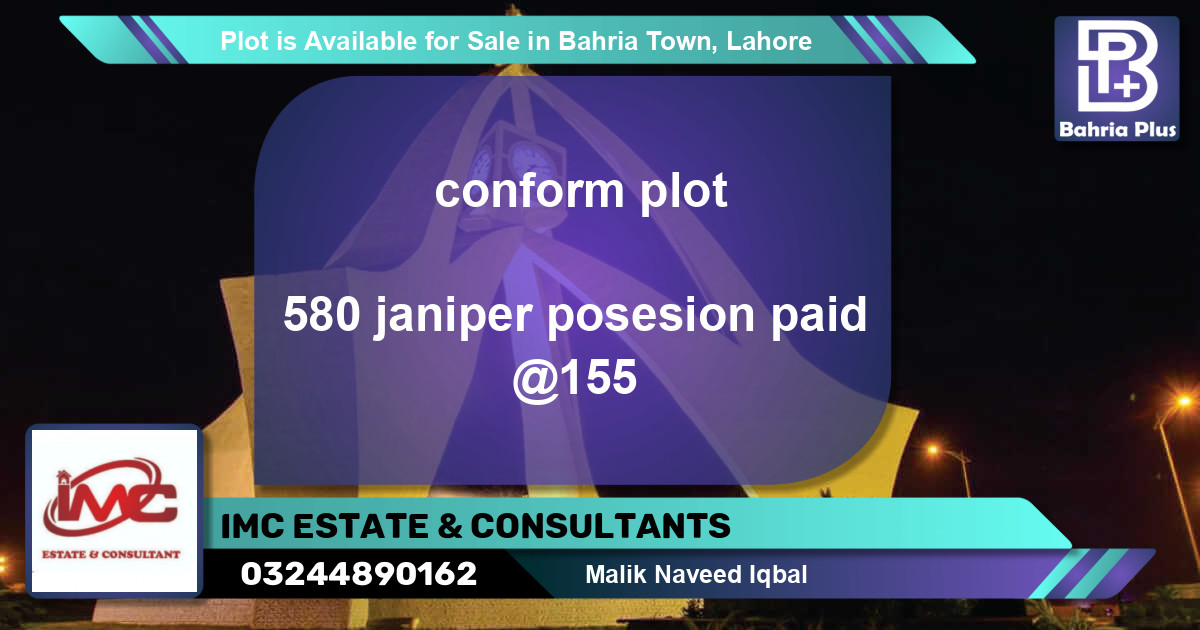 Residential Plot for Sale in Bahria Town, Lahore - (BP-87238)
