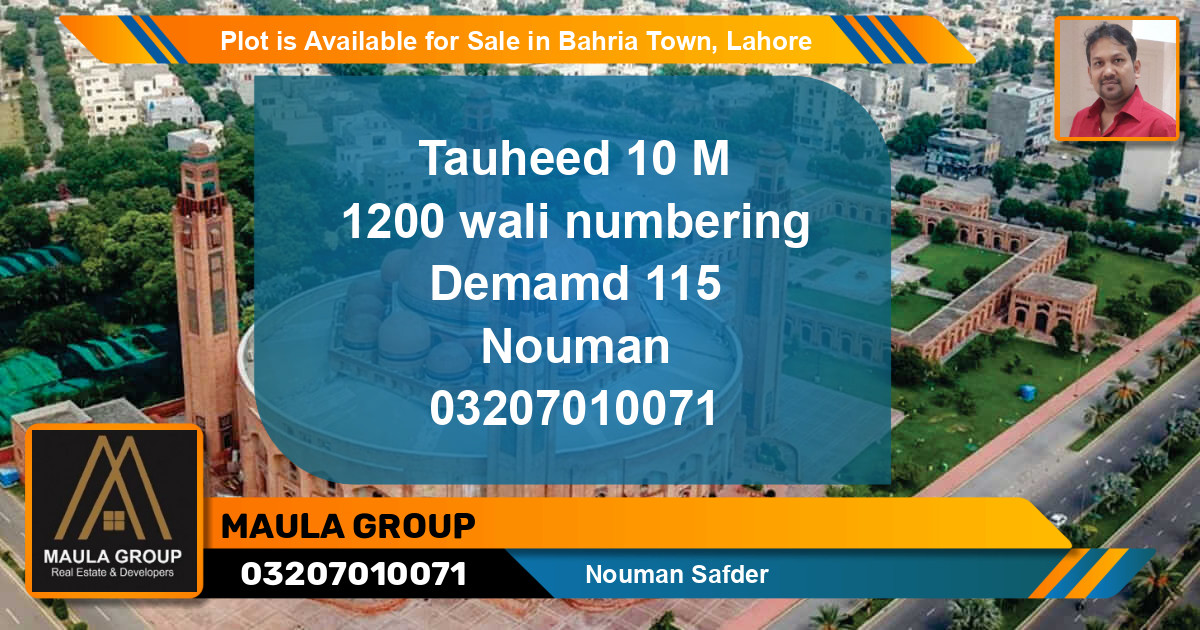 Residential Plot for Sale in Bahria Town, Lahore - (BP-87240)