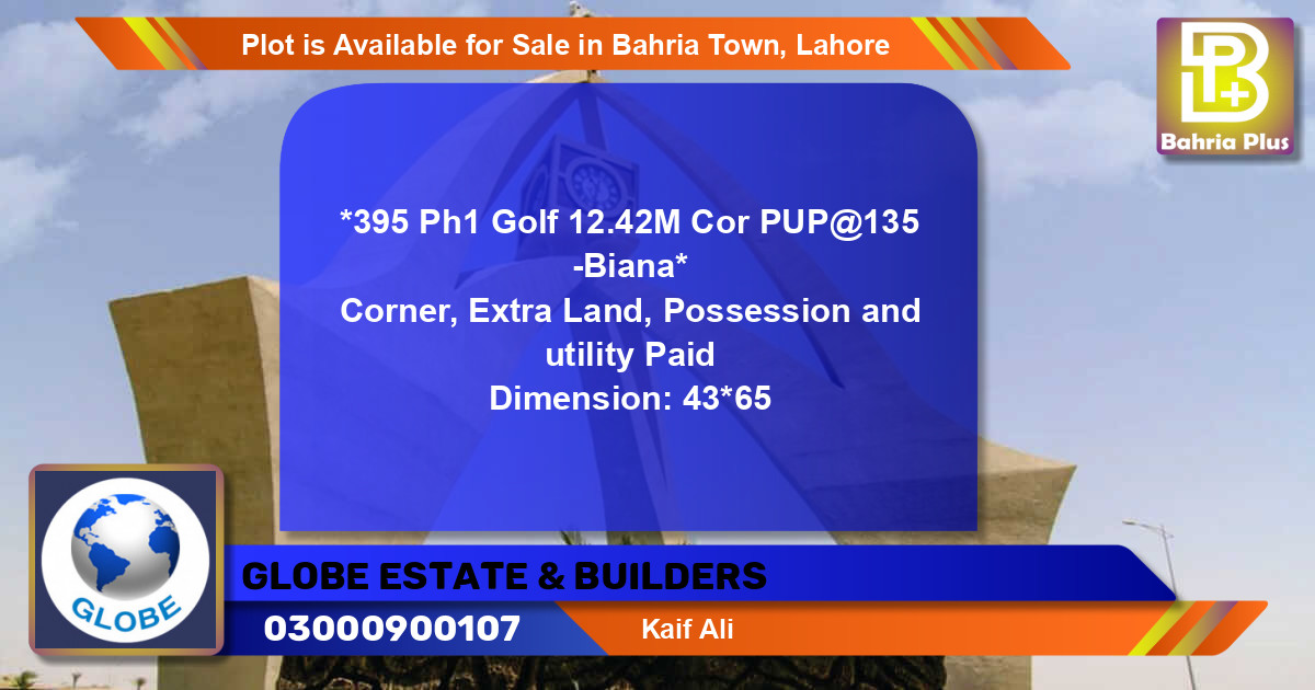 Residential Plot for Sale in Bahria Town, Lahore - (BP-87257)