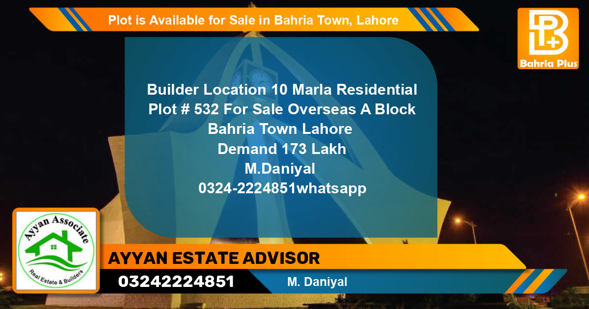 Residential Plot for Sale in Bahria Town, Lahore - (BP-87259)