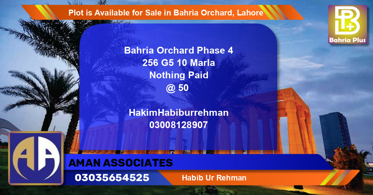 Residential Plot for Sale in Bahria Orchard, Lahore - (BP-87276)