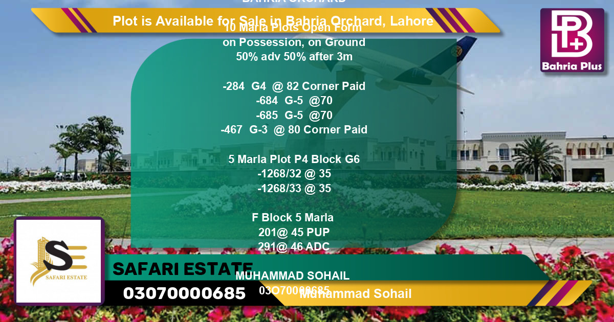Residential Plot for Sale in Bahria Orchard, Lahore - (BP-87288)
