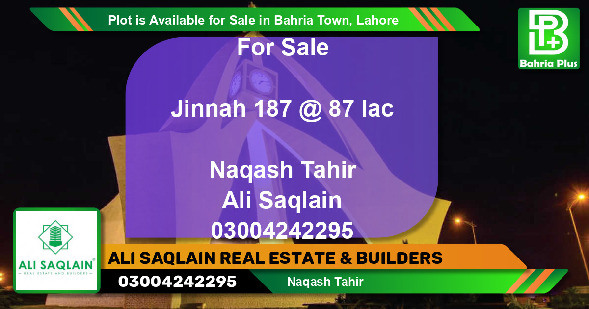 Residential Plot for Sale in Bahria Town, Lahore - (BP-87313)