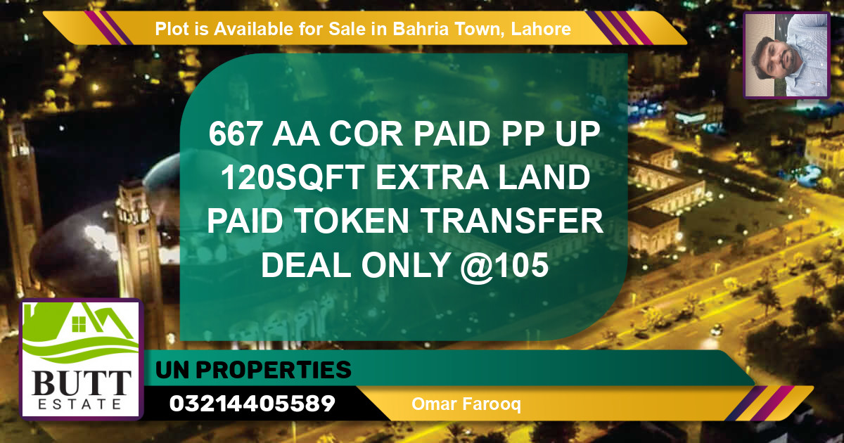 Residential Plot for Sale in Bahria Town, Lahore - (BP-87318)