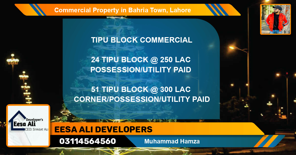 Commercial Property for Sale in Bahria Town, Lahore - (BP-87354)