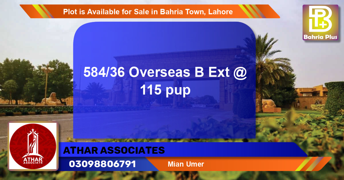 Residential Plot for Sale in Bahria Town, Lahore - (BP-87364)