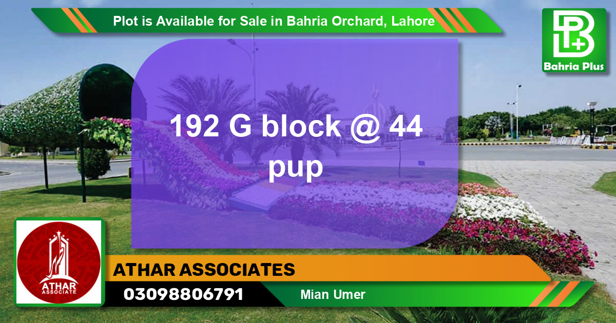 Residential Plot for Sale in Bahria Orchard, Lahore - (BP-87365)