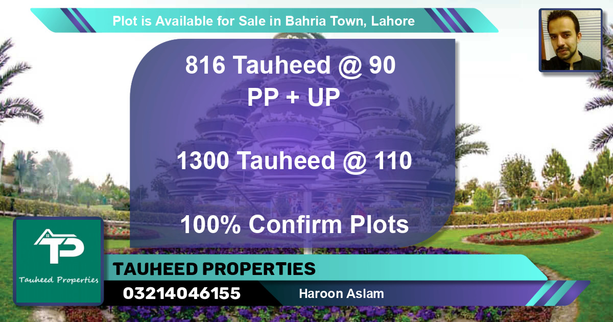 Residential Plot for Sale in Bahria Town, Lahore - (BP-87368)