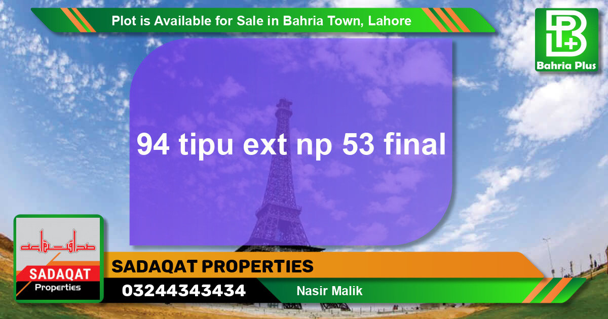 Residential Plot for Sale in Bahria Town, Lahore - (BP-87385)