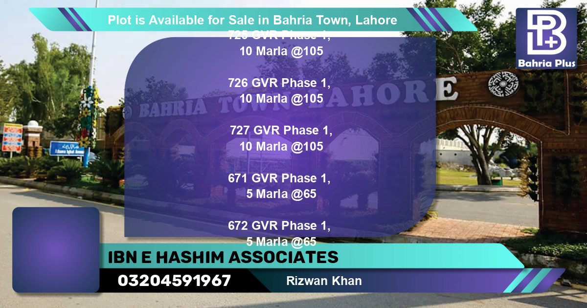 Residential Plot for Sale in Bahria Town, Lahore - (BP-87415)