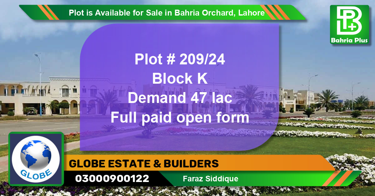 Residential Plot for Sale in Bahria Orchard, Lahore - (BP-87444)