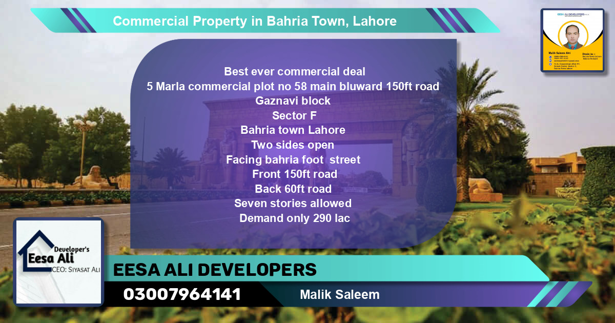 Commercial Property for Sale in Bahria Town, Lahore - (BP-87447)