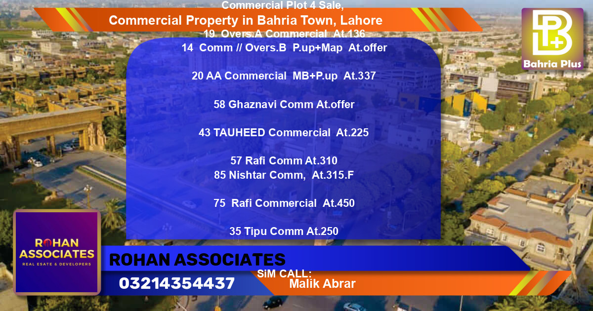 Commercial Property for Sale in Bahria Town, Lahore - (BP-87476)