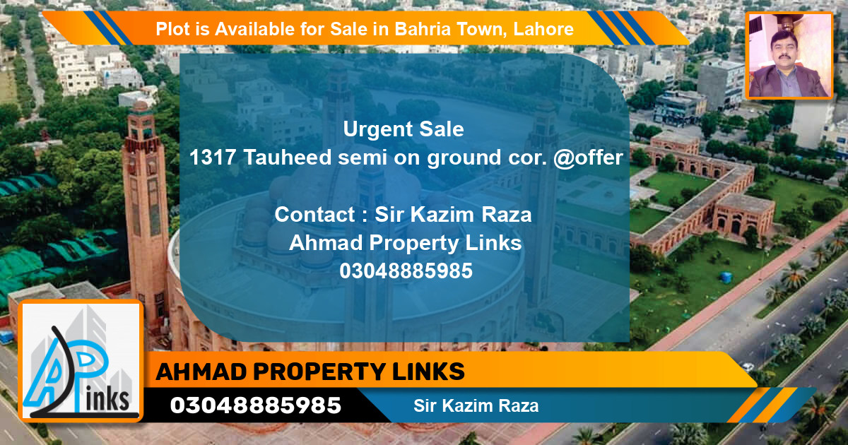 Residential Plot for Sale in Bahria Town, Lahore - (BP-87483)