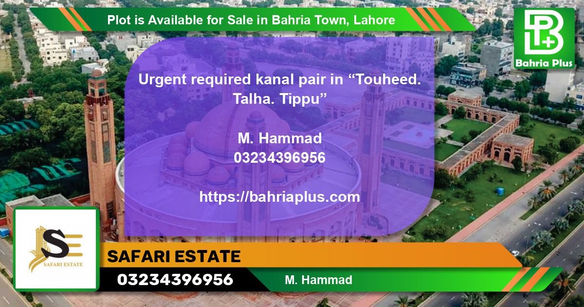 Residential Plot for Sale in Bahria Town, Lahore - (BP-87486)