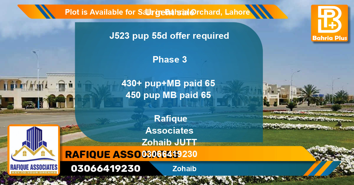 Residential Plot for Sale in Phase 2 - J Block -  Bahria Orchard, Lahore - (BP-87493)