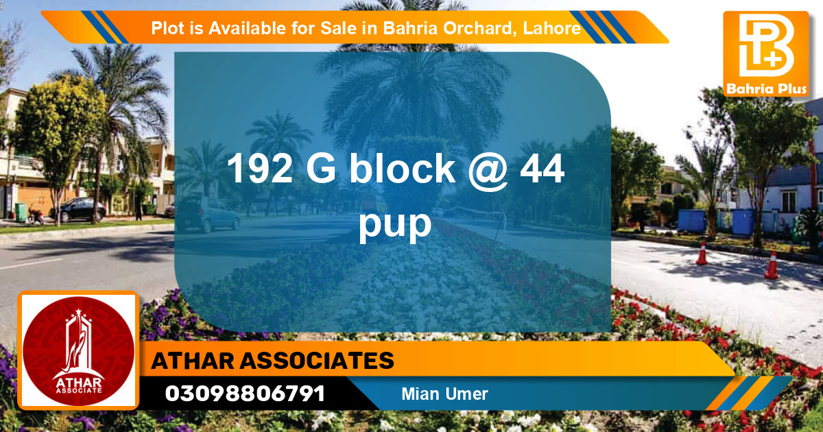 Residential Plot for Sale in Bahria Orchard, Lahore - (BP-87500)