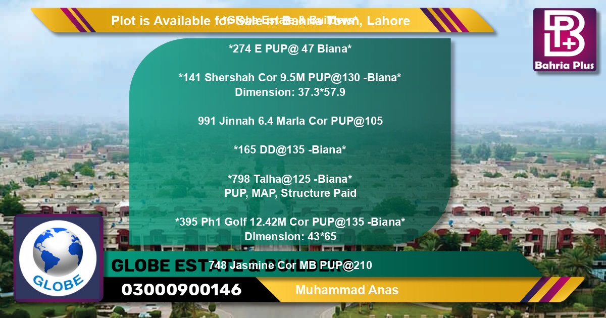 Residential Plot for Sale in Bahria Town, Lahore - (BP-87537)