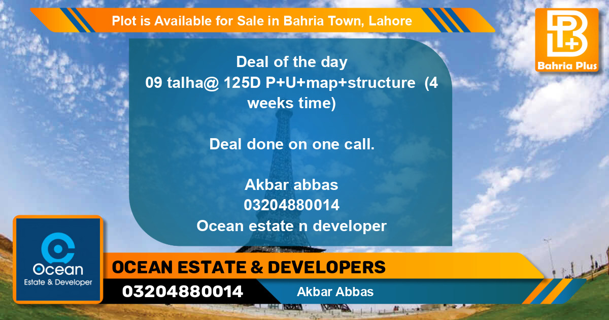 Residential Plot for Sale in Bahria Town, Lahore - (BP-87567)