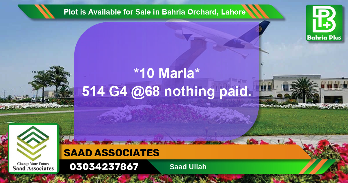 Residential Plot for Sale in Bahria Orchard, Lahore - (BP-87573)