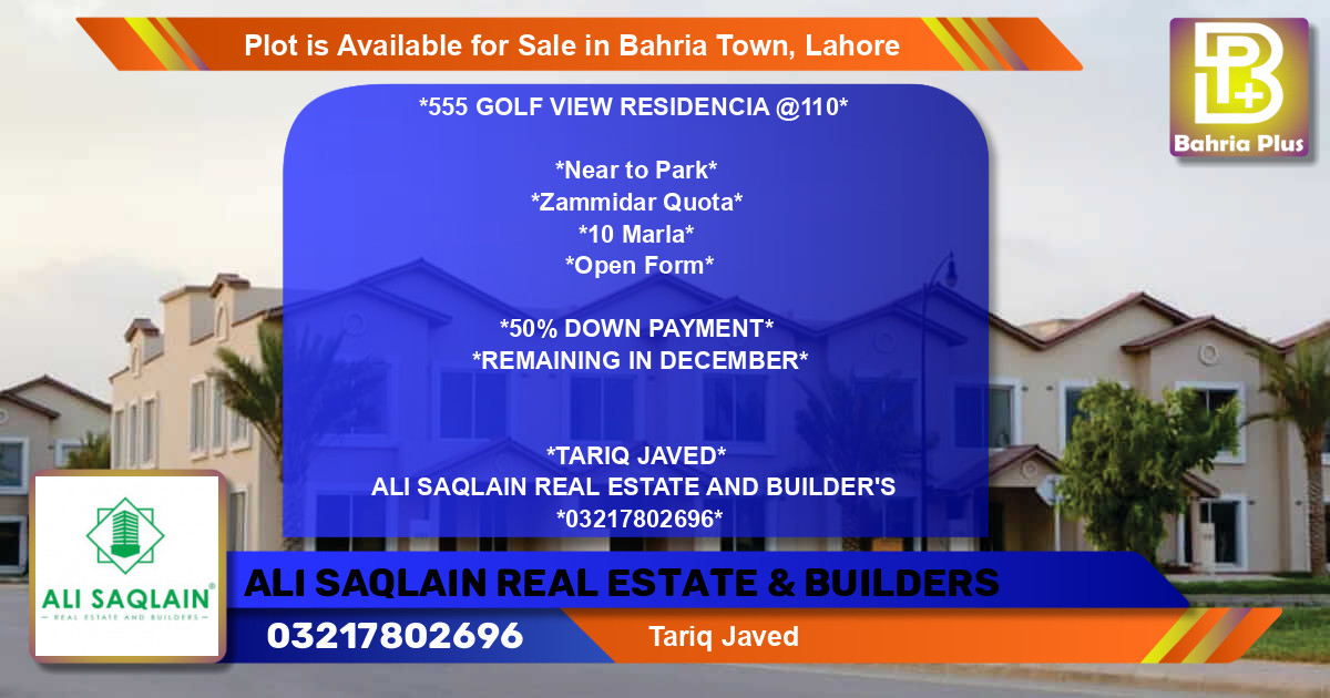Residential Plot for Sale in Bahria Town, Lahore - (BP-87582)