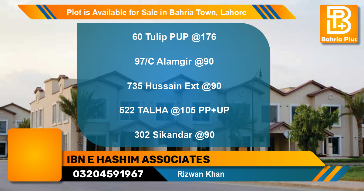 Residential Plot for Sale in Bahria Town, Lahore - (BP-87606)