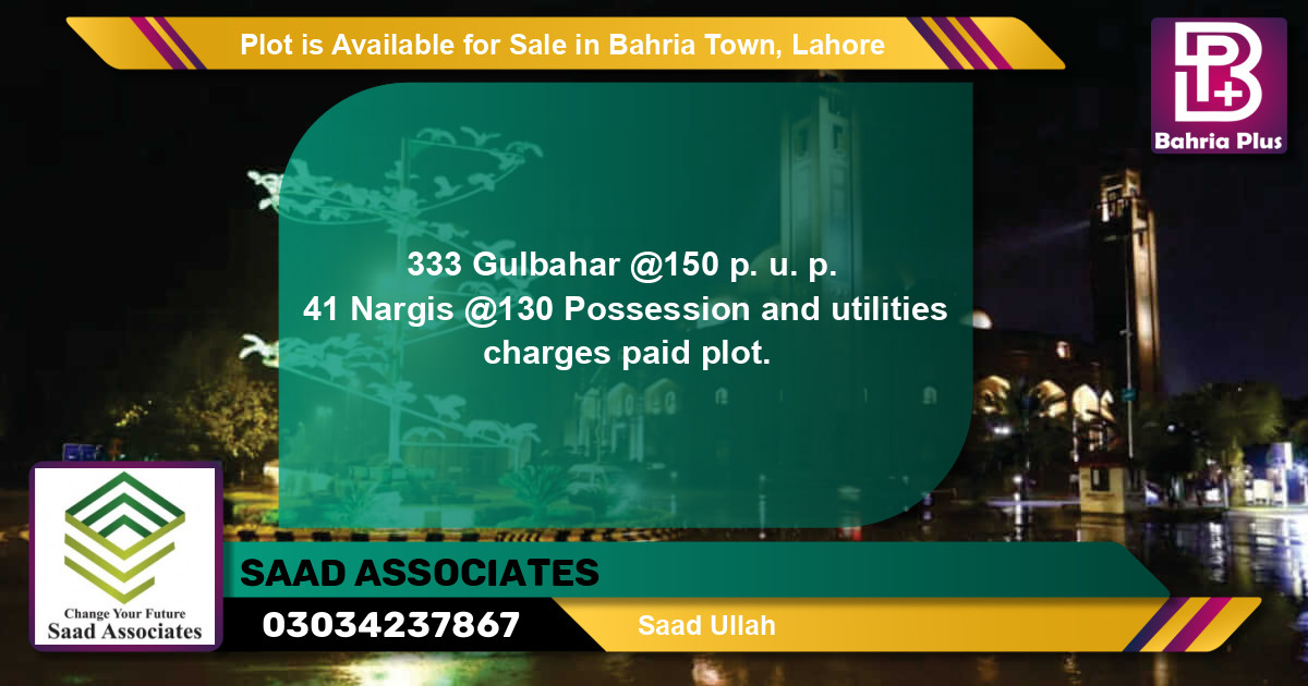 Residential Plot for Sale in Bahria Town, Lahore - (BP-87612)