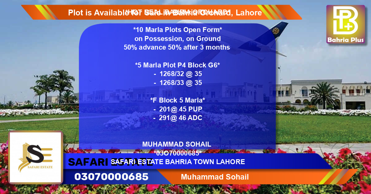Residential Plot for Sale in Bahria Orchard, Lahore - (BP-87624)