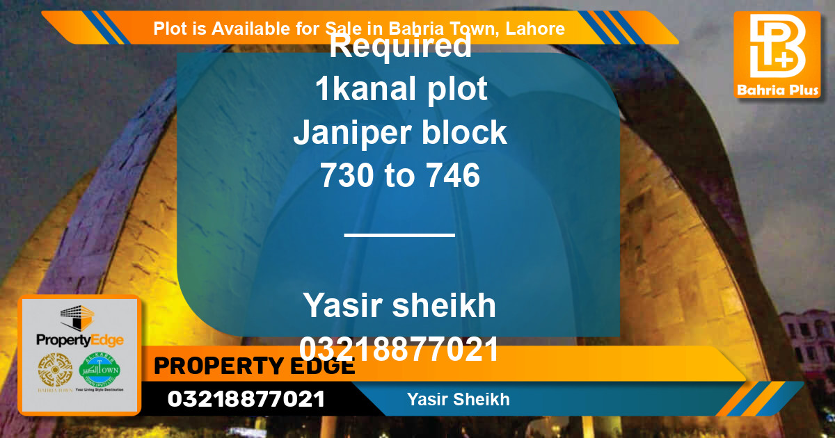 Residential Plot for Sale in Bahria Town, Lahore - (BP-87647)