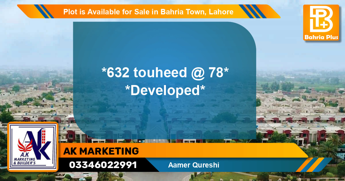 Residential Plot for Sale in Bahria Town, Lahore - (BP-87665)