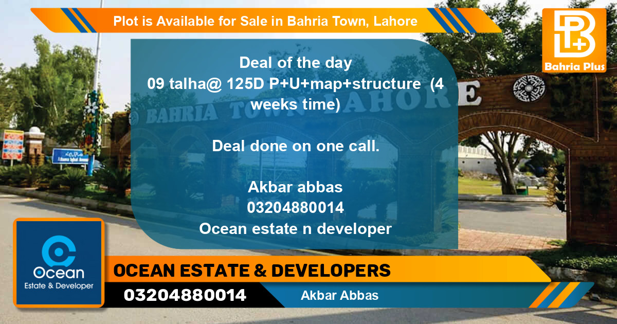 Residential Plot for Sale in Bahria Town, Lahore - (BP-87667)