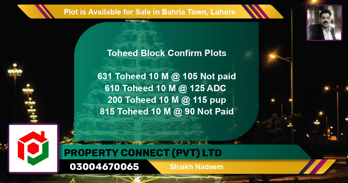 Residential Plot for Sale in Bahria Town, Lahore - (BP-87688)