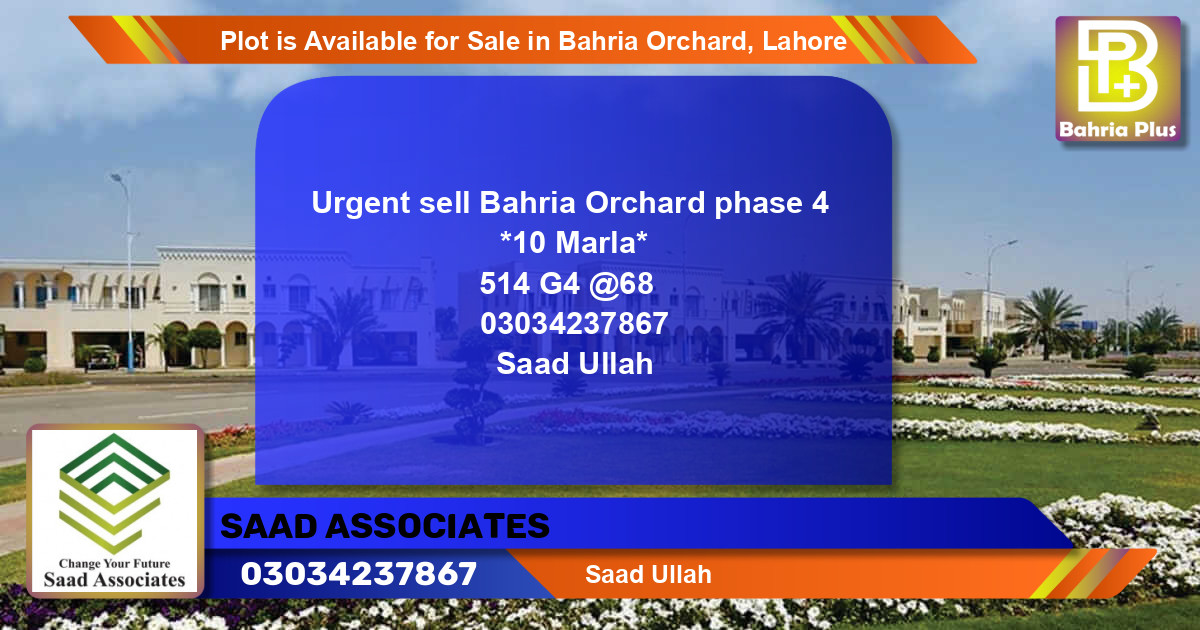 Residential Plot for Sale in Bahria Orchard, Lahore - (BP-87699)