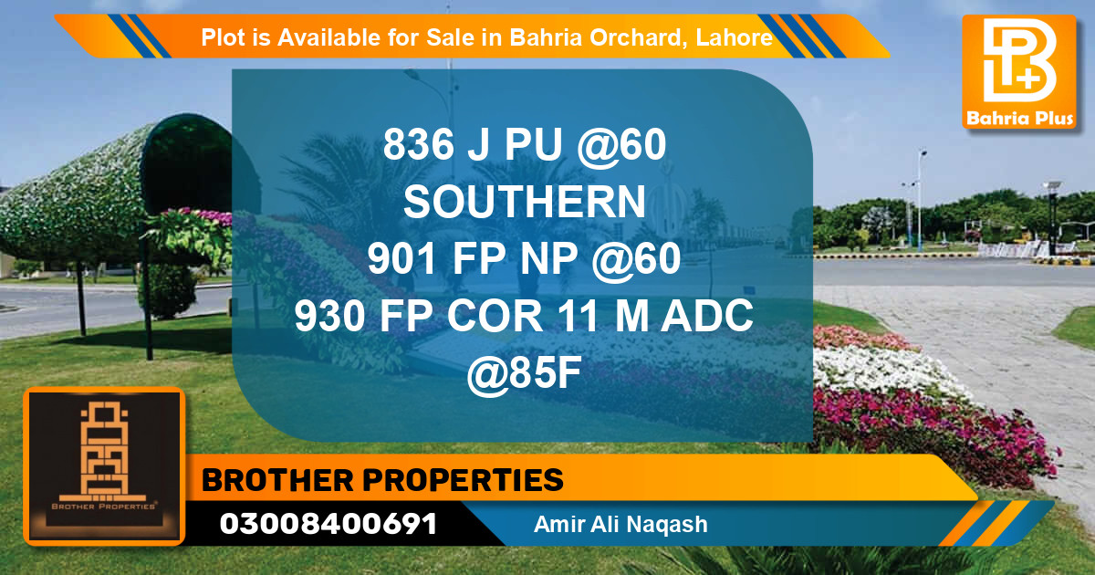 Residential Plot for Sale in Bahria Orchard, Lahore - (BP-87715)